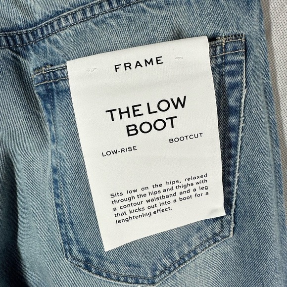 Frame The Low Boot Indigo Summit Jeans Size 30 Distressed - Picture 4 of 13